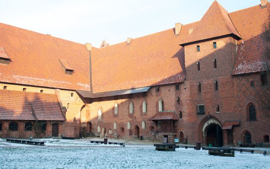 The Castle of the Teutonic Order in Malbork, Polish.