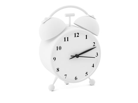 High resolution image. 3d rendered illustration. Alarm clock isolated on white background.