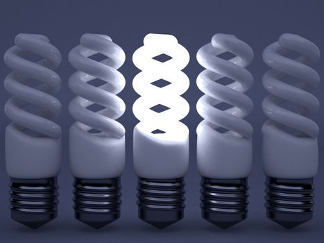 High resolution image. 3d rendered illustration. Light bulb symbol.