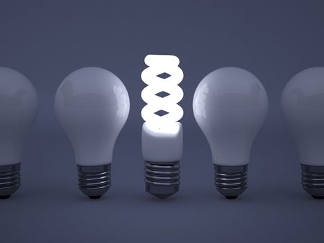 High resolution image. 3d rendered illustration. Light bulb symbol.