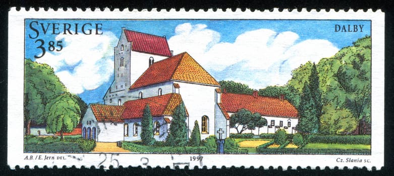 SWEDEN - CIRCA 1997: stamp printed by Sweden, shows Church in Dalby, circa 1997