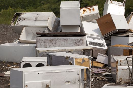 Old appliances at the landfill
