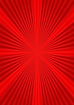 Abstract red bright striped background with sunburst