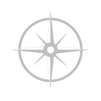 Simple grey compass isolated in white background