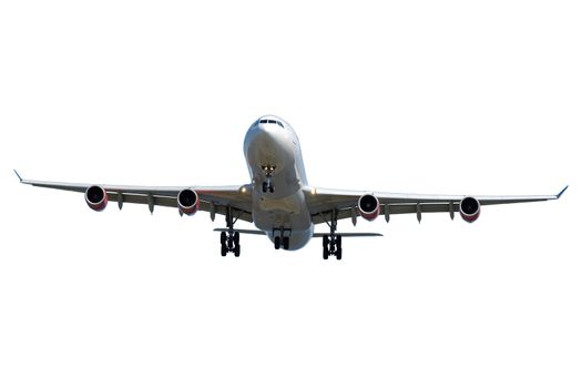 Big jumbo plane isolated on a white background.