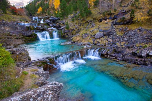 Gradas de Soaso in Arazas river Ordesa valley Pyrenees Huesca Aragon Spain