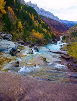 Gradas de Soaso in Arazas river Ordesa valley Pyrenees Huesca Aragon Spain