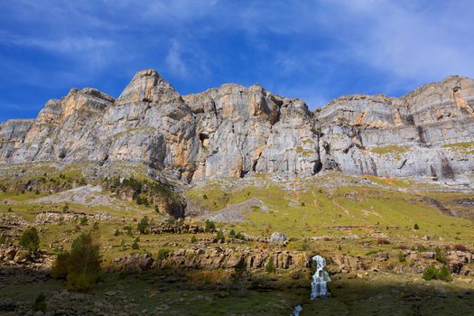 Circo de Soaso Monte Perdido in Ordesa Valley at Huesca Aragon Pyrenees spain