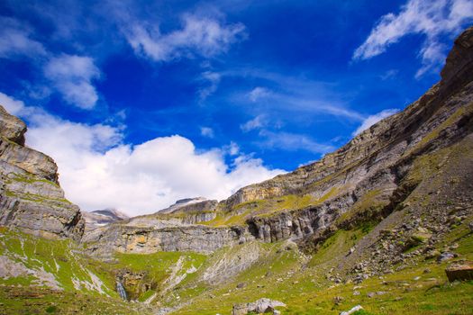 Monte Perdido Valle de Ordesa in Soaso circus Pyrenees Aragon Huesca at Spain