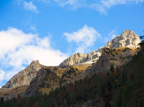 Mondarruego from Bujaruelo Pyrenees in Valle de Ordesa valley Huesca Aragon at Spain