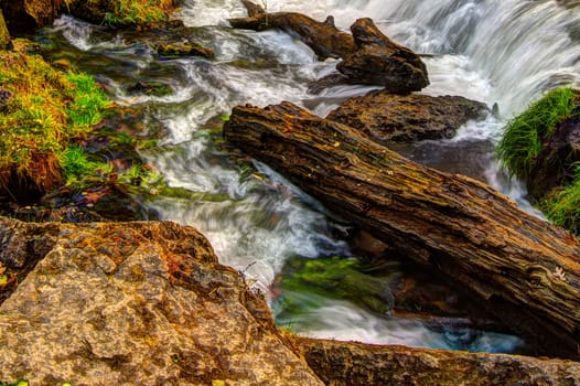 River waterfall in HDR High Dynamic Range.