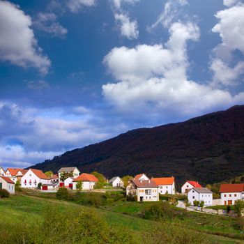 Obarba village in Navarra near Irati Pyrenees at Spain