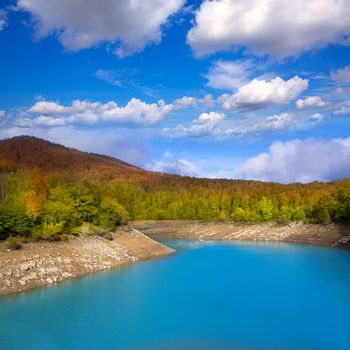 Irati Pantano de Irabia lake swamp in Navarra Pyrenees of Spain