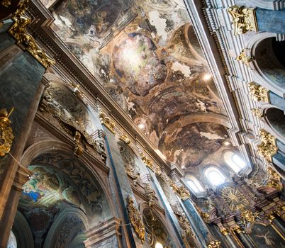 L'VIV, UKRAINE - AUGUST 18: Temple of the Apostles Peter and Paulon August 18, 2013 in L'viv, Ukraine. Known in Ukraine as the Jesuit Church, built in the early Baroque to the early XVII century