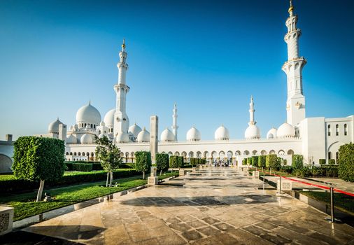 Sheikh Zayed Grand Mosque in Abu Dhabi, the capital city of United Arab Emirates