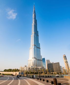 DUBAI, UAE - DECEMBER 11: Burj Khalifa on December 11, 2013 in Dubai, UAE. Burj Khalifa is currently the tallest building in the world, at 829.84 m (2,723 ft).