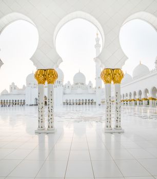 gorgeous marble portico of grand mosque in Abu Dhabi