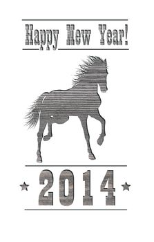 2014 Wooden Horse  Year design. Illustration