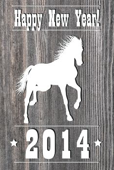 2014 Wooden Horse  Year design. Illustration