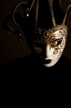 portrait of a woman with Venice mask