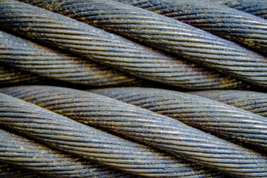 Abstract Background Texture Of OIly Industrial Twisted Steel Cables