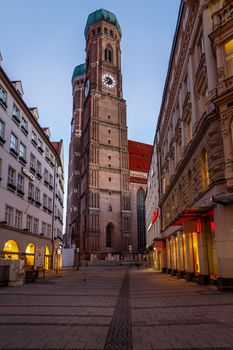 Church of Our Lady (Frauenkirche) in Munich at Dawn, Bavaria, Germany