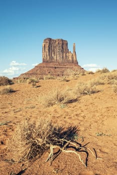 View of Monument Valley with special photographic processing 