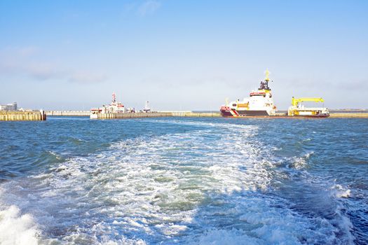Harbor from Helgoland in Germany