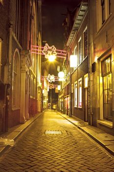 City scenic from Amsterdam in the Netherlands by night