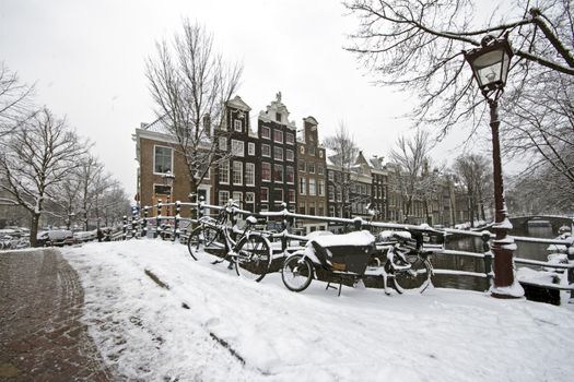 Amsterdam in winter in the Netherlands