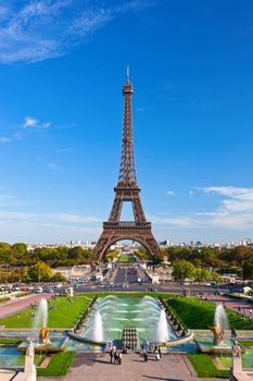 Beautiful view of famous Eiffel Tower in Paris, France