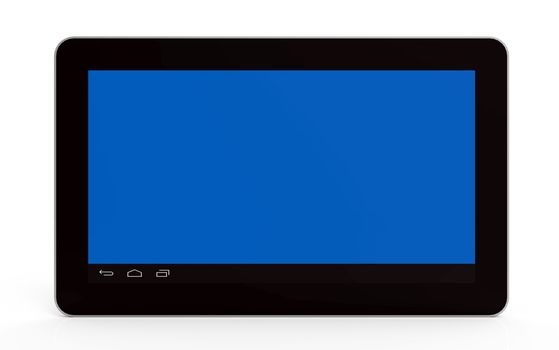 Tablet computer on white, 3d render, illustration