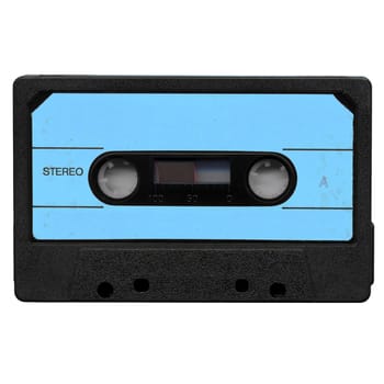 Magnetic tape cassette side A for audio music recording isolated over white background