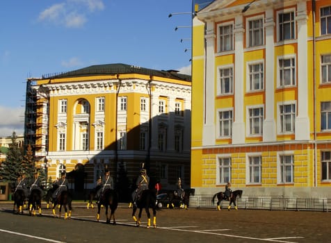 Changing of the Guards Ceremony, Cathedral Square, Moscow Kremlin Complex, Russia