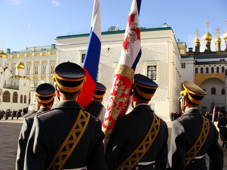 Changing of the Guards Ceremony, Cathedral Square, Moscow Kremlin Complex, Russia