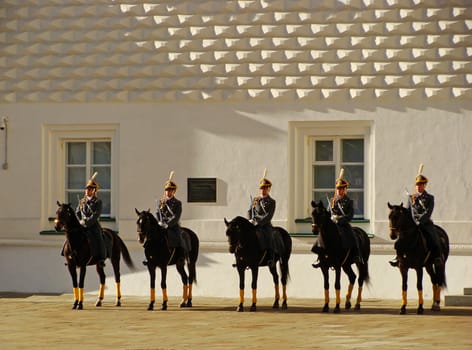 Changing of the Guards Ceremony, Cathedral Square, Moscow Kremlin Complex, Russia