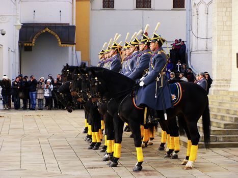 Changing of the Guards Ceremony, Cathedral Square, Moscow Kremlin Complex, Russia