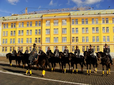 Changing of the Guards Ceremony, Cathedral Square, Moscow Kremlin Complex, Russia