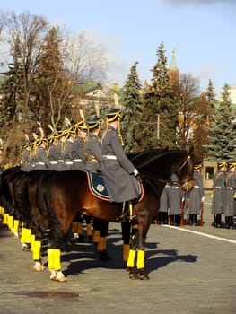 Changing of the Guards Ceremony, Cathedral Square, Moscow Kremlin Complex, Russia