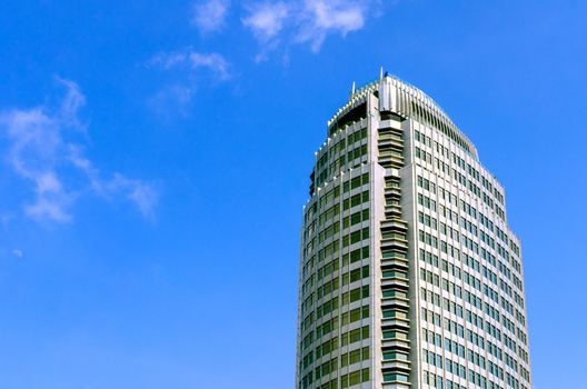 Building on blue sky background