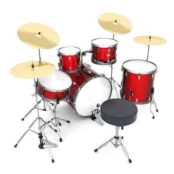 Drum kit isolated on white background