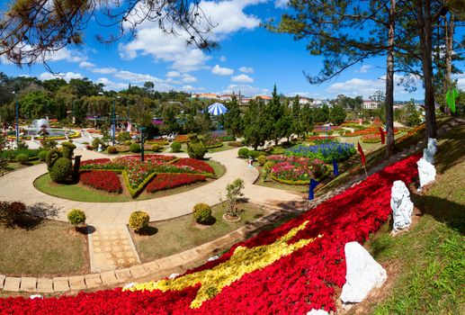 City flower garden in Dalat, Vietnam