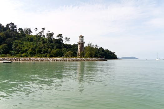 Light house with hill background