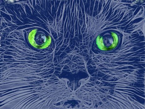 Abstract illustration of a cats face