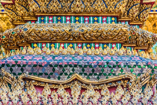 column detail grand palace Phra Mondop at bangkok thailand