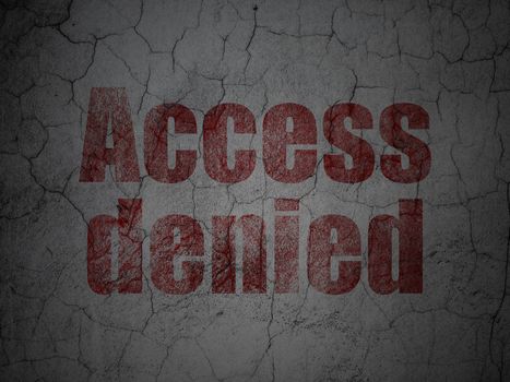 Safety concept: Red Access Denied on grunge textured concrete wall background, 3d render