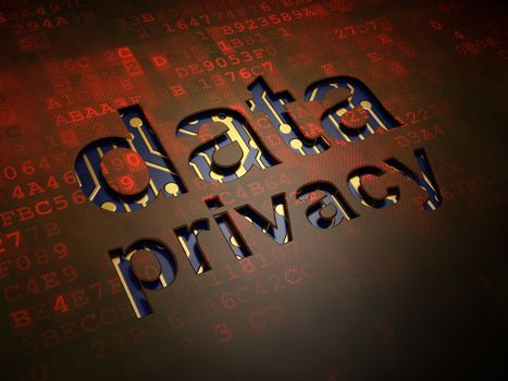 Privacy concept: digital screen with word Data Privacy, 3d render