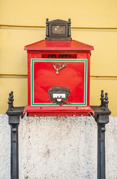 original mail box in the city of Budapest, Hungary