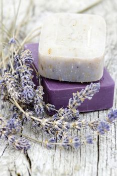 natural soap with dried lavender