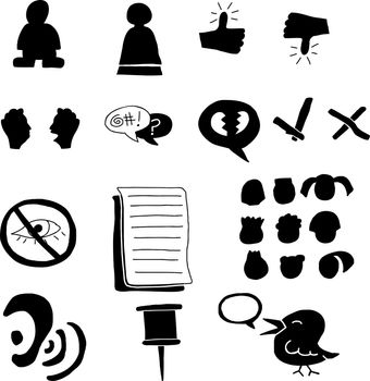 Set of funny internet icons and avatars